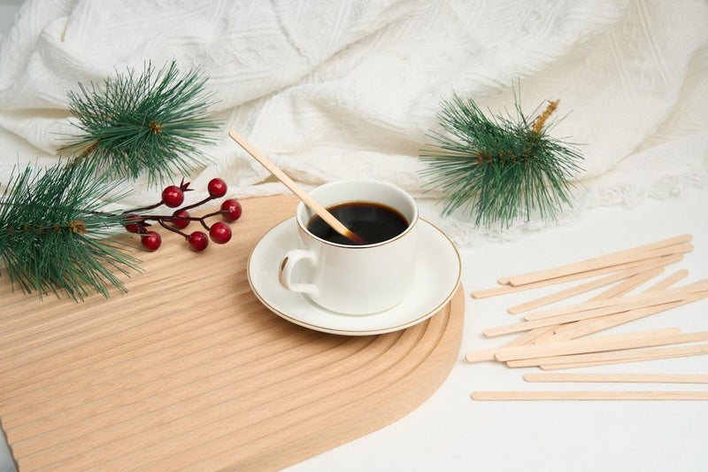 Gmark 5.5" Premium Wood Stirrer 2.3mm thick 100 pc - Wood Coffee Stir Sticks for Tea Beverage, Corn Dog Stick Craft Stick 100/Bag GM1115A - Image 5